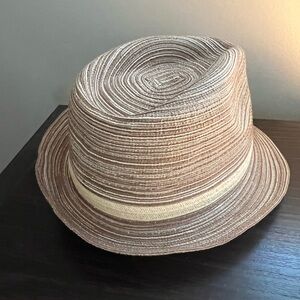 Stylish Brown and Cream Fedora Hat